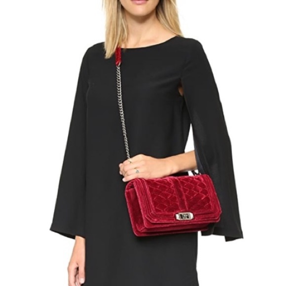 Rebecca Minkoff Love Crossbody Bag Purse in Velvet Red Port & Silver Hardware - Picture 2 of 10